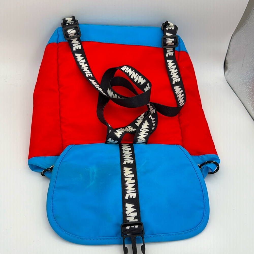 Disney - Kids Minnie Mouse Backpack blue/ red/ pink nylon bag Mickey & Co - Picture 11 of 12